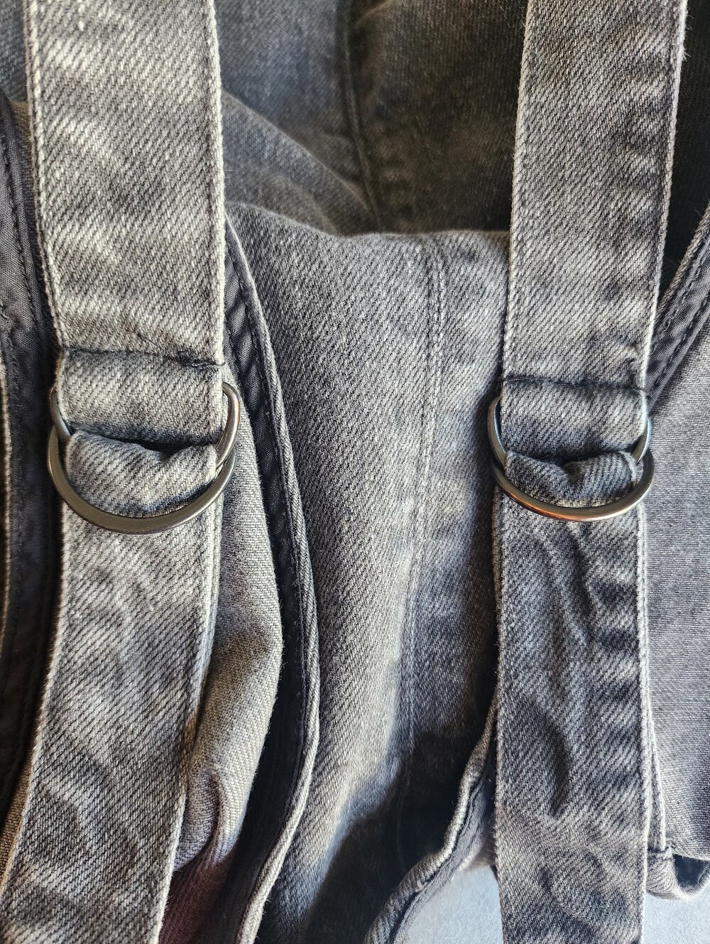 Free People High Roller Denim Jumpsuit Harem Baggy Mineral Black Size L - Picture 12 of 12